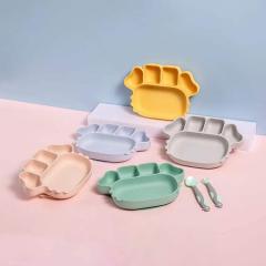 Children's silicone dinner plate with strong suction